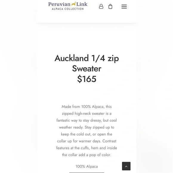 Peruvian Link 100% Alpaca men’s 1/4 zip cozy, soft, comfy pullover Size L - Picture 8 of 17